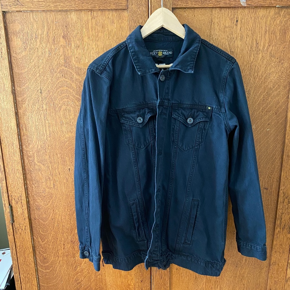LUCKY BRAND Awesome Denim Jacket, Black, Large - Picture 6 of 9